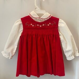 Vintage Embroidered Holiday Baby Dress